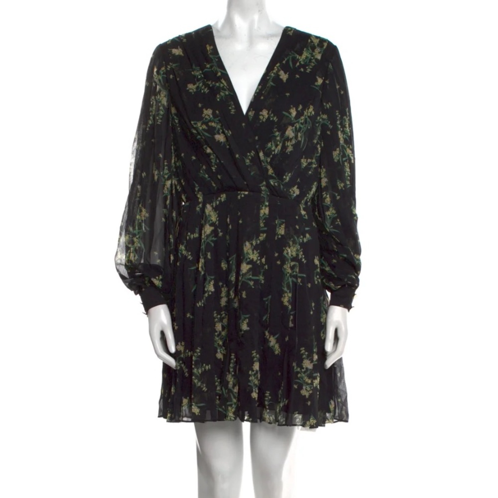 Ted Baker Black Floral Long Sleeve Dress